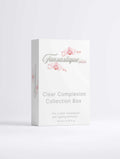 Luxe witte skincare verpakking met roze orchidee, Clear Complexion Collection Box, anti-aging