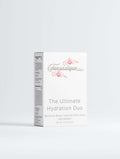 The Ultimate Hydration Duo skincare set met roze orchideeën op witte verpakking