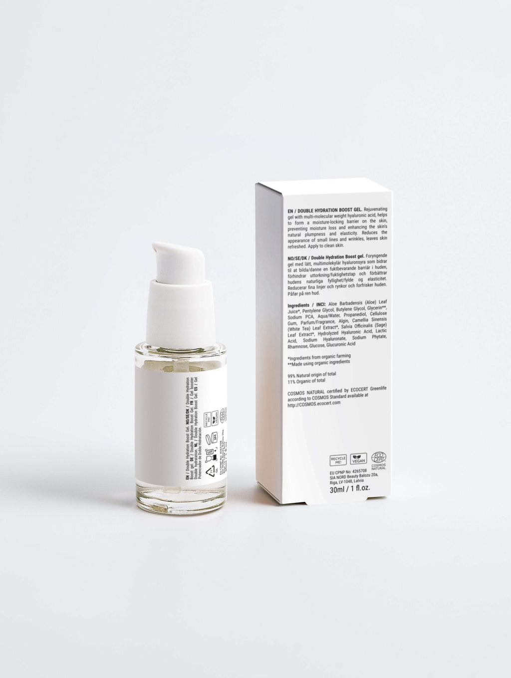Hydratatie serum en doos van huidverzorgingsset